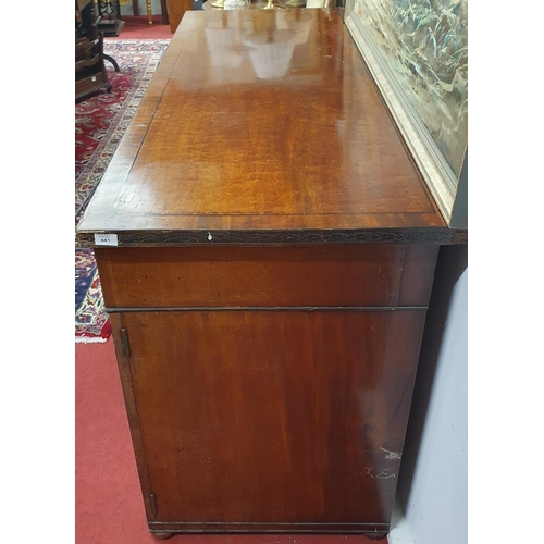 441 - A Regency Mahogany and Ebony inlaid Pedestal Sideboard. H 87 x W 160  x D 60 cm approx.