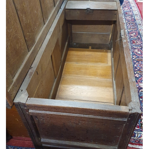 456 - An 18th Century Oak Mule Chest with quadruple panel front on square supports.
H 73 x W 137 x D 57 cm... 