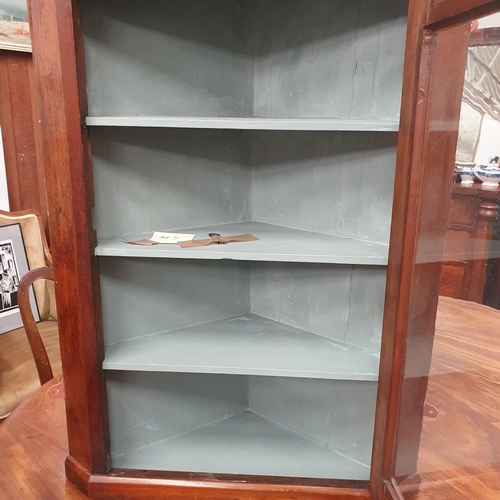 477 - A 19th Century Mahogany wall mounted Cupboard with single glazed door. W 76 x H 104 cm approx.