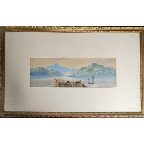 694 - A group of three 19th Century Watercolours, one of sheep beside a river and two estuary scenes.