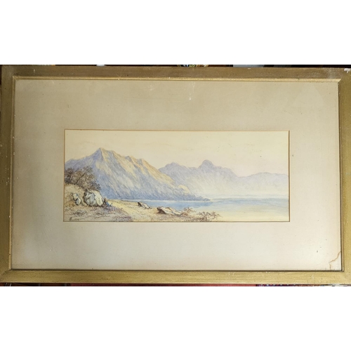 694 - A group of three 19th Century Watercolours, one of sheep beside a river and two estuary scenes.