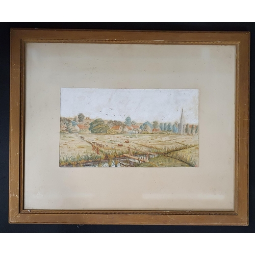 911 - A group of four 19th Century and later Oils and Watercolours of village scenes. Various artists.
H 2... 