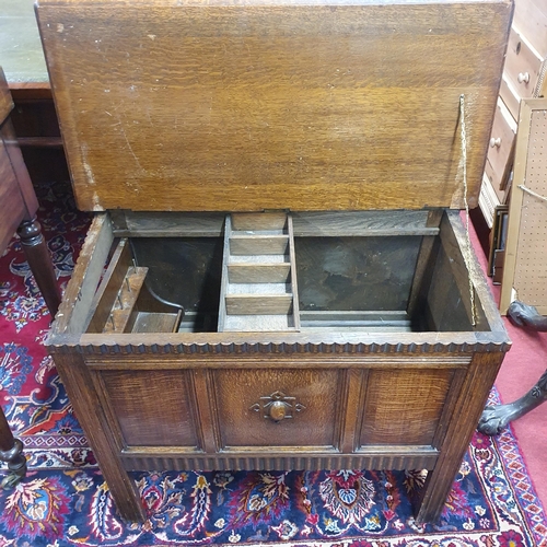 991 - A late 19th Century Oak Chest with unusual fitted interior. H 64 x 77 x 45 cm approx.