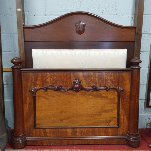 60 - A 19th Century Mahogany Half Tester Bed with moulded head and foot board.
H 247 x 220 x 162 cm appro... 