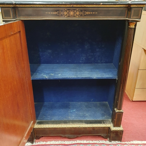 81 - Of Superb quality. A 19th Century Ebonised single door Cabinet with ormolu mounts and highly inlaid ... 