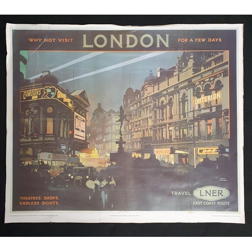 59 - A coloured Print of London advertising. Travel LNER east coast route along with another coloured pri... 