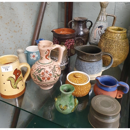 73 - A large quantity of designer and decorative Stoneware.