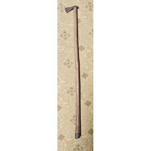 95 - A Metal miniature Axe with long timber handle.