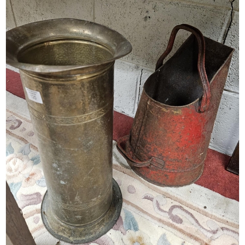 120 - A quantity of 19th Century Fire Items to include coal and fire buckets.