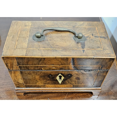 447 - A Superb early 19th Century Fruitwood and Walnut Jewellery Casket. W18 x 10 x H 10 cm approx.