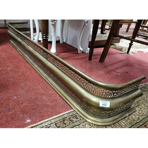 455 - A 19th Century pierced Brass Fender. W 122 x 24 x H 17 cm approx.