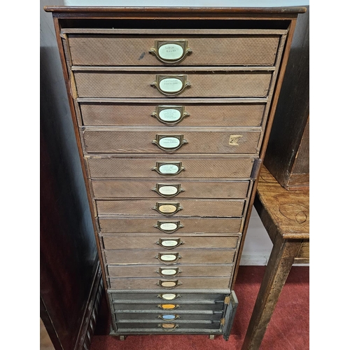 464 - Of Superb quality. A really good early 19th Century Pine framed Bank of Drawers.  W 478 x 32 x H 115... 