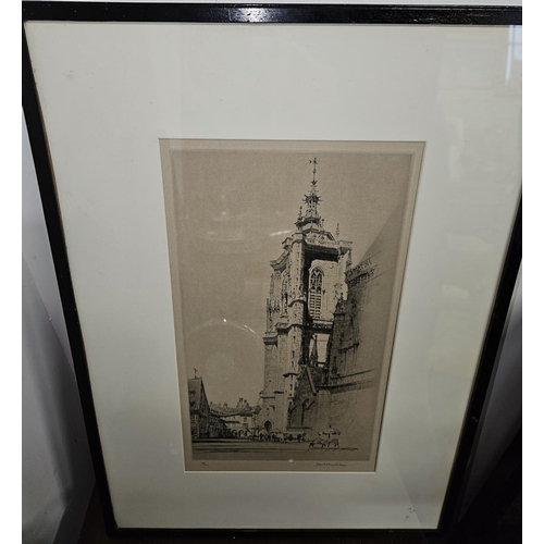 474 - A 19th Century limited edition Print after Samuel Chamberlain of a Cathedral street scene. 60 x 41 c... 