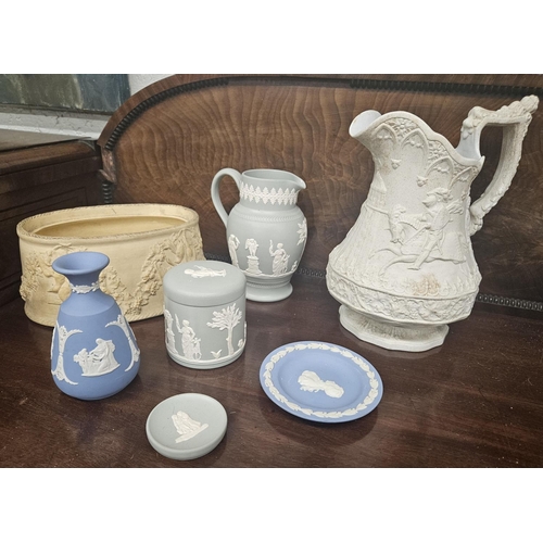 91 - A quantity of Wedgwood Jasper Ware along with other stoneware.