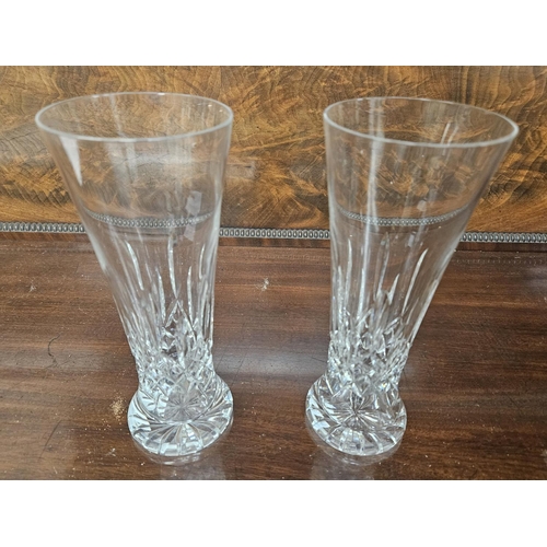 96 - A pair of Waterford Crystal Vases along with a Genesis nautical figure of seamen having a beer.
H 21... 