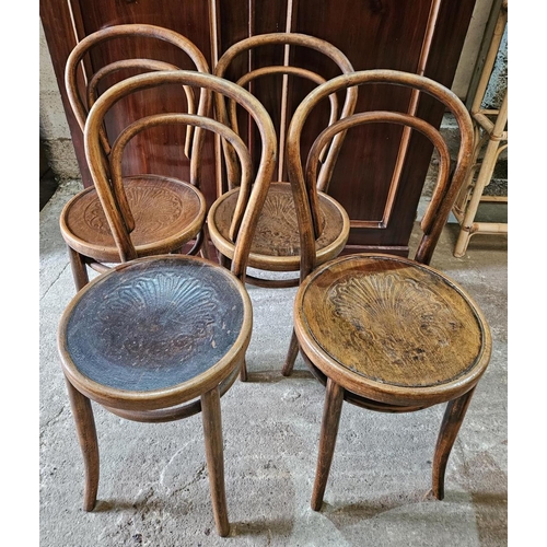 1114 - A set of four Bentwood Bistro Chairs. H 86 x 38 x 46 cm approx.