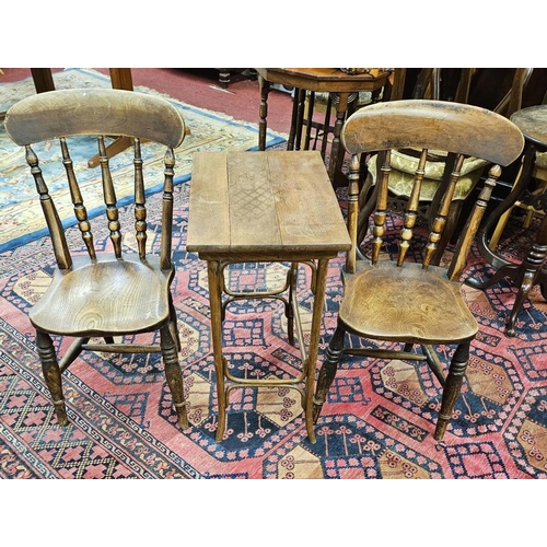 1127 - Two 19th Century Windsor style Chairs and a side table.