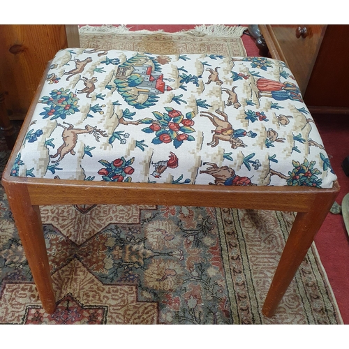 454 - A Mid Century Mahogany Stool. W 51 x 35 x H 47 cm approx.