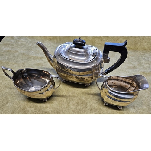 424 - A Chester Silver Tea set to include Tea Pot, milk and sugar also to include a Silver topped Pot, tot... 