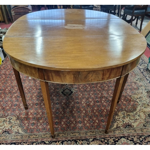 1078 - A late 19th Century Mahogany D end economy Table with one leaf along with a pair of Edwardian Mahoga... 