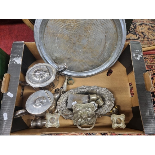 1079 - A group of Silver plate Trays along with other Silver plate along with a large quantity of Vintage i... 