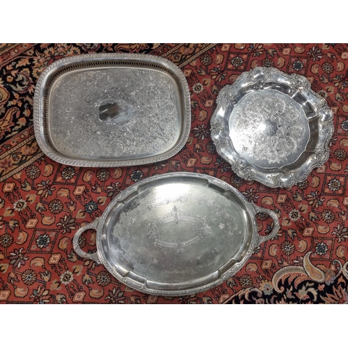 1079 - A group of Silver plate Trays along with other Silver plate along with a large quantity of Vintage i... 