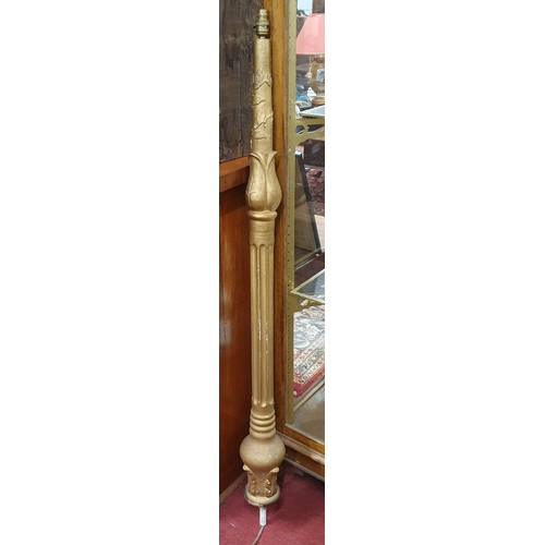 597 - A Timber and Plaster Standard Lamp Shaft. H 156 cm approx.