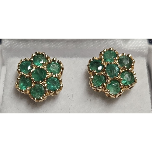 233 - A pair of 9ct Gold and Emerald Earrings.