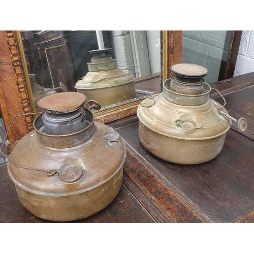 76 - Two 19th Century Table Oil Lamps. W 23 x H 21 cm approx.