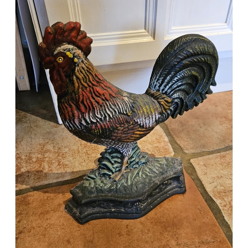 194 - A good cast Iron Doorstop depicting a cockerel. H 33 cm approx.