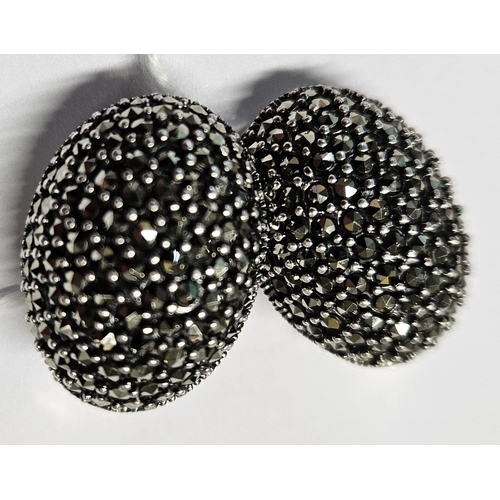 322 - A pair of Victorian Marcasite clip on Earrings.