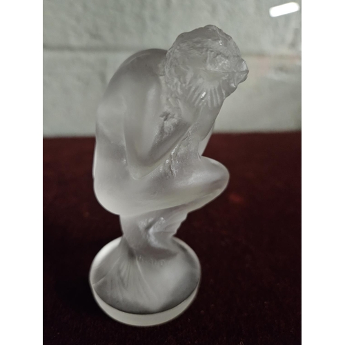 401A - Rene Lalique, 'Sirene' a lovely glass car Mascot, makers name engraved to the base.