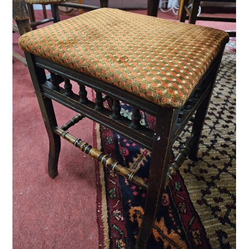 623 - An early 20th Century Arts and Crafts rectangular Piano Stool. 38 x 31 x H 48 cm approx.