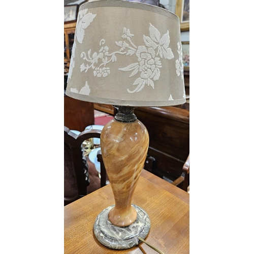 777 - A good Alabaster and Marble Table Lamp. H 42 cm approx.