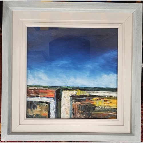 719 - Declan Marry (Irish), Oil on Canvas, 'Man made Landscape'. Signed. 40 x 40 cm approx.