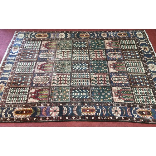 747 - A multi ground Persian Carpet with a traditional panel garden design, 293 x 203 cm approx.