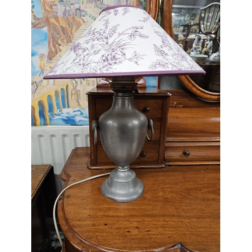 762 - An unusual Pewter urn shaped Table Lamp.