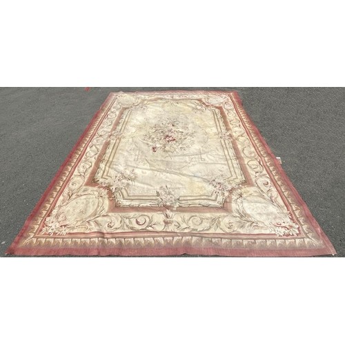 791 - A large Aubusson style tapestry Carpet with a central floral medallion and floral borders 335 x 240 ... 