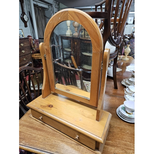 801 - A Pine Crutch Mirror along with other Items.