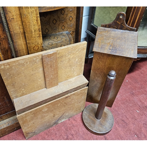 801 - A Pine Crutch Mirror along with other Items.