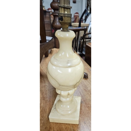 808 - A good Alabaster Table Lamp. H 37 cm approx.