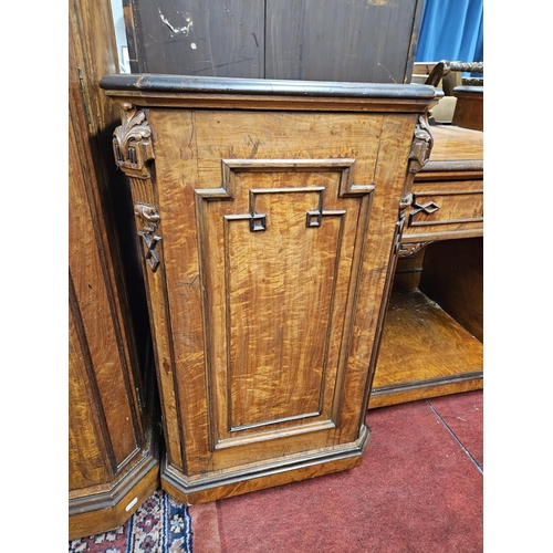 956 - A good 19th Century Satinwood kneehole Side Cabinet with highly carved outline and centre frieze dra... 