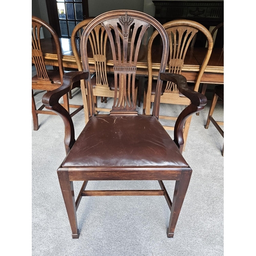 971 - A superb set of ten 19th Century Mahogany Hepplewhite style dining Chairs with arch top sheaf of whe... 