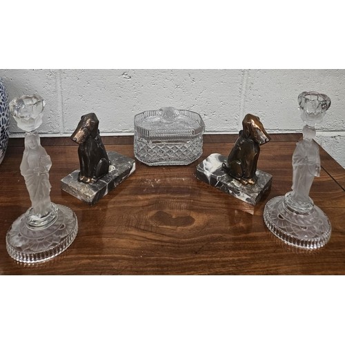 1082 - A good collection of Crystal some Irish along with A pair of Art Deco style Bookends along with a 19... 