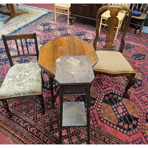 1125 - A group lot of Furniture to consist of two Chairs, an Octagonal Side Table and Plant Stand.