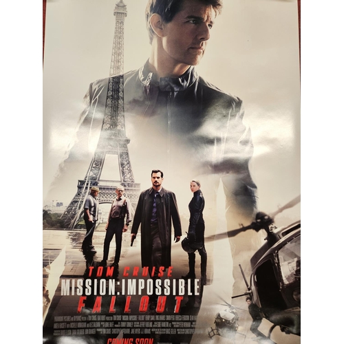 A double sided movie Poster of Mission Impossible Fallout along with a single sided example, a signed Jedi v Sith Poster, Marvel's Assemble, Avengers, age of Ultron, No Time to Die along with a signed Poster of The Patriot Games.