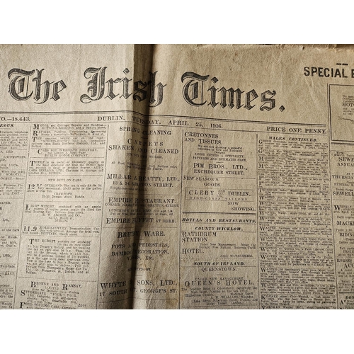 7 - An original The Irish Times Newspaper Tuesday April 25th 1916.