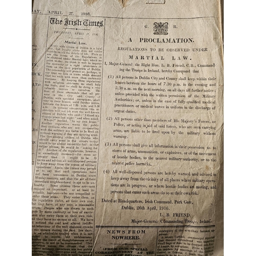 7 - An original The Irish Times Newspaper Tuesday April 25th 1916.