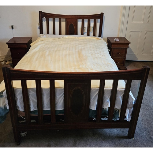 90 - An Edwardian Mahogany and Inlaid Bed.