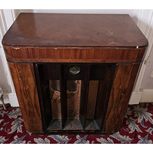 107 - A late 19th Century overmantel Mirror along with a vintage gramophone Case.